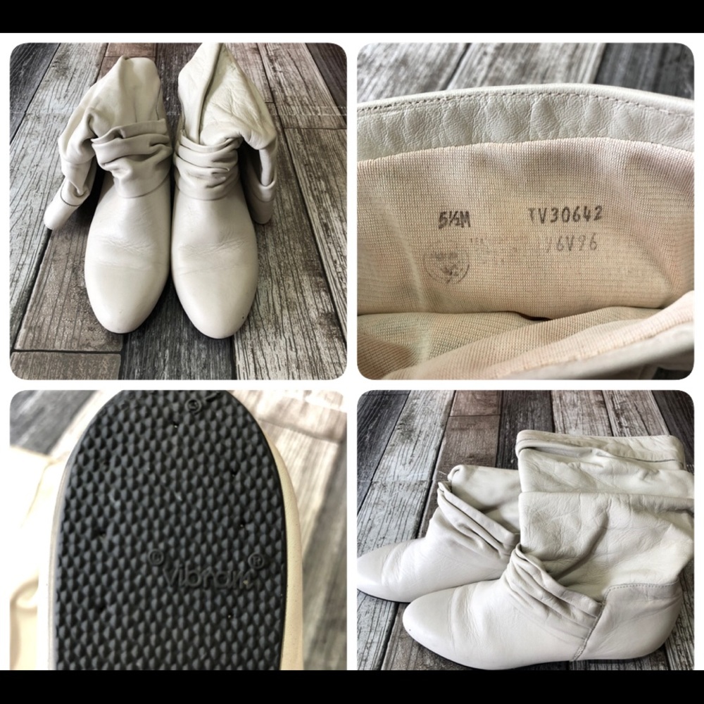 Vibram leather boots women’s 5 1/2 off white